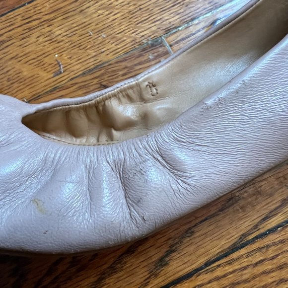 J. Crew Cece Beige Leather Ballet Flats Size 6.5 - Picture 5 of 13